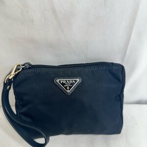 Prada Black Nylon Wristlet Pouch